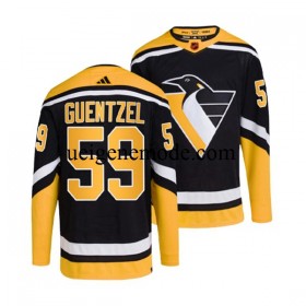 Herren Pittsburgh Penguins Eishockey Trikot JAKE GUENTZEL 59 Adidas 2022-2023 Reverse Retro Schwarz Authentic
